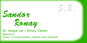 sandor ronay business card