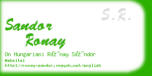 sandor ronay business card